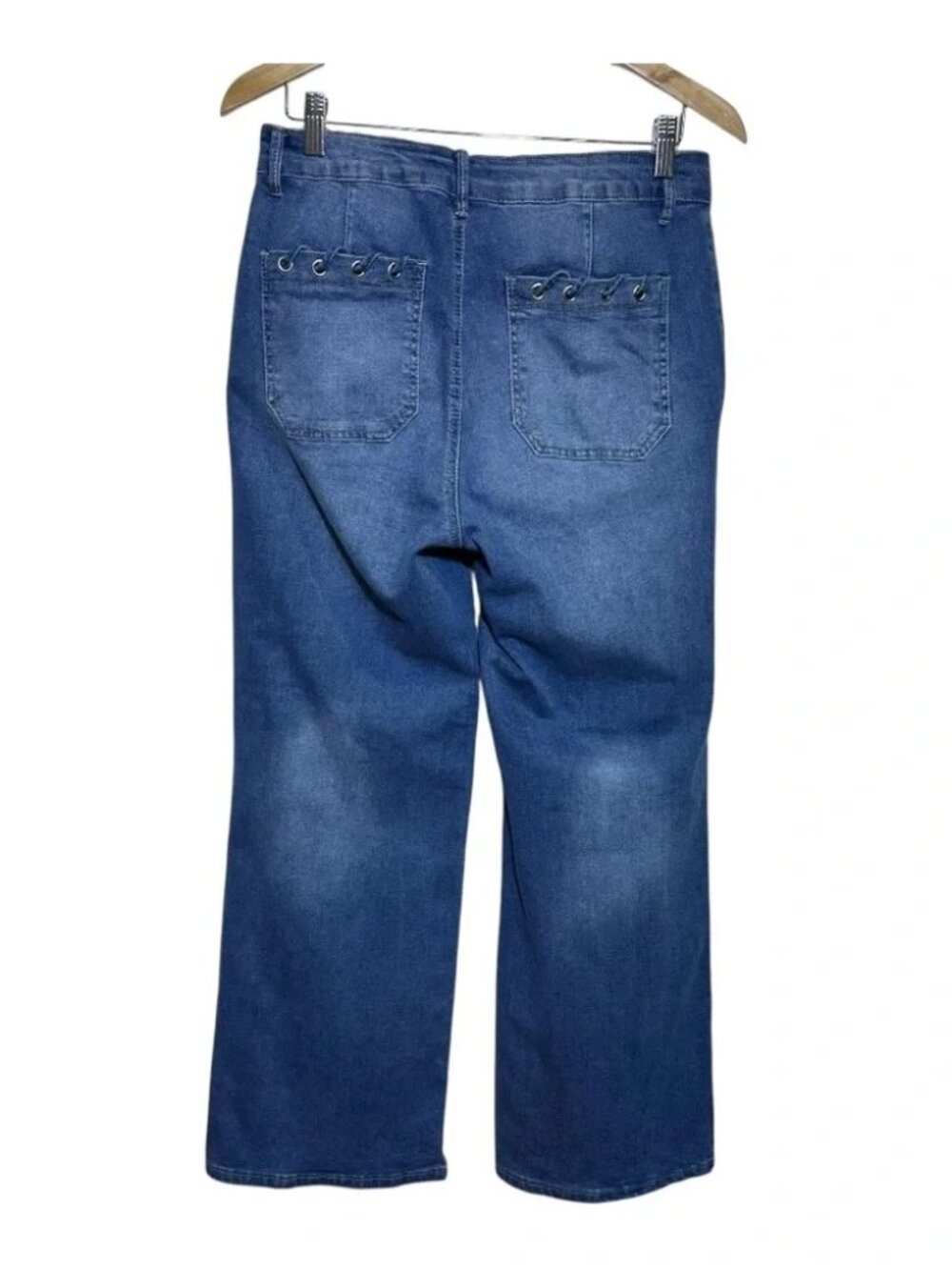 Revelation Women’s Denim Wide Leg Jeans Grommet Detail Size 10 - Picture 2 of 14